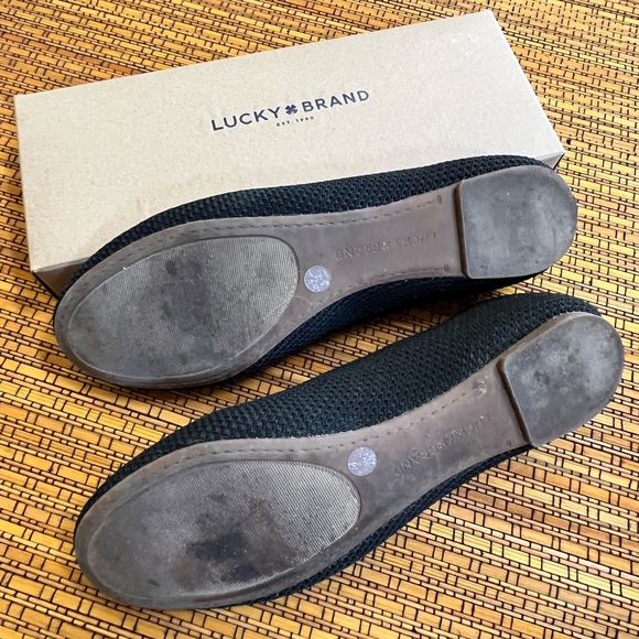 LUCKY BRAND. Ballet Flats. LP-ERIN. Black Knit. 8 1/2 M. VGUC. - Picture 3 of 6